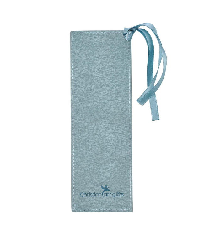 Hope & a Future - Powder Blue Faux Leather Bookmark - Jeremiah 29:11