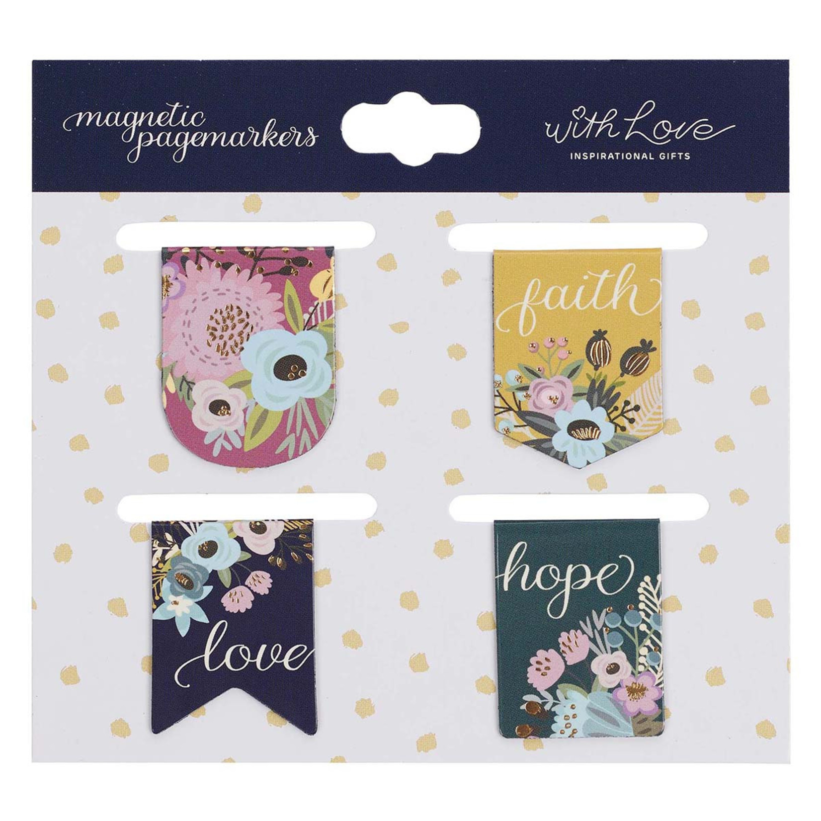 Christian Art Gifts Faith Hope Love - Die-cut Petite Magnetic Bookmark Set
