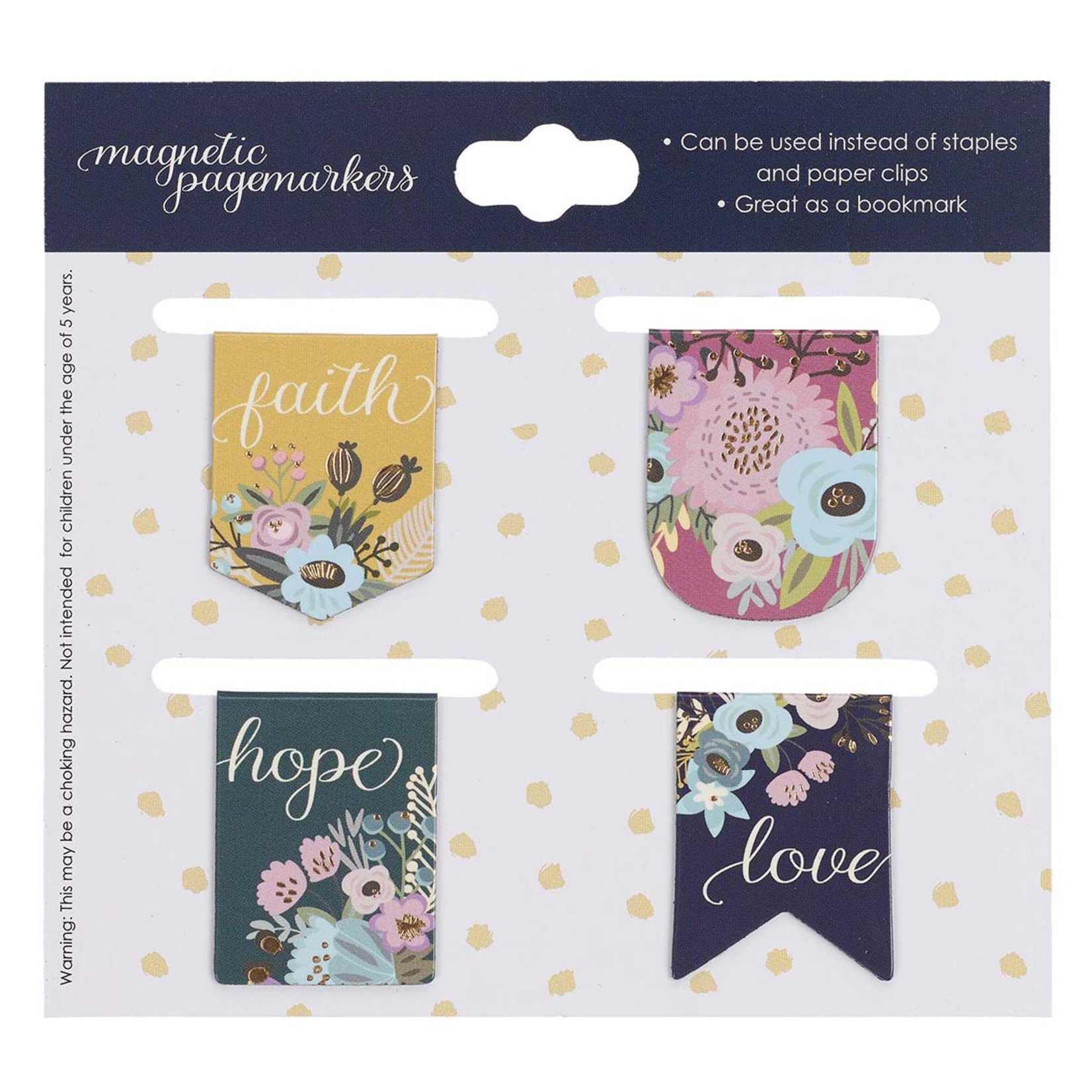 Christian Art Gifts Faith Hope Love - Die-cut Petite Magnetic Bookmark Set