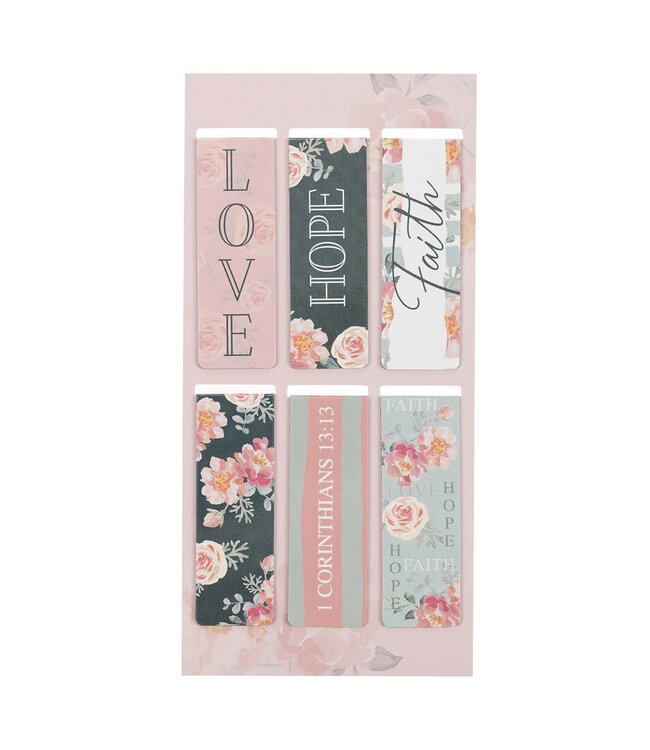 Vintage Faith Hope and Love - Magnetic Bookmark Set - 1 Corinthians 13:13
