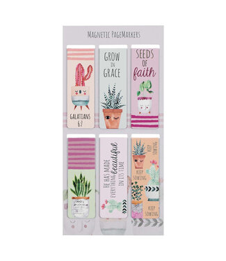 Christian Art Gifts Succulent Garden - Magnetic Bookmark Set