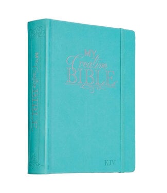 Christian Art Gifts Teal Faux Leather Hardcover KJV My Creative Bible