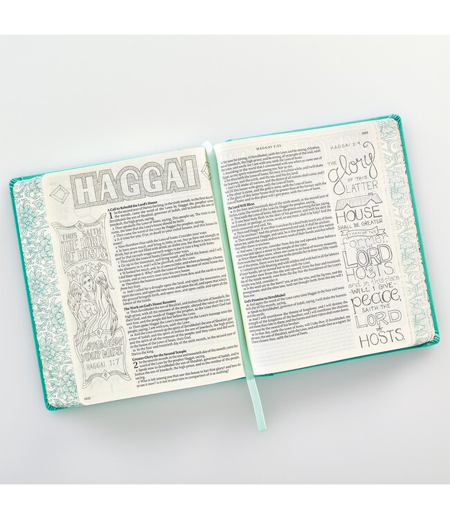 Teal Faux Leather Hardcover KJV My Creative Bible