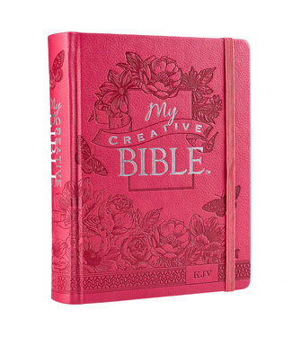 Christian Art Gifts Bright Pink Faux Leather Hardcover KJV My Creative Bible