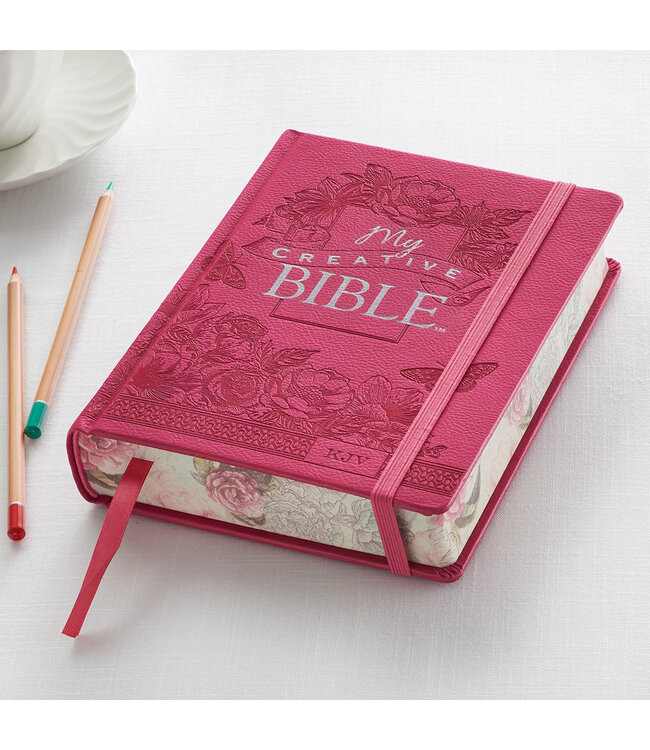 Bright Pink Faux Leather Hardcover KJV My Creative Bible