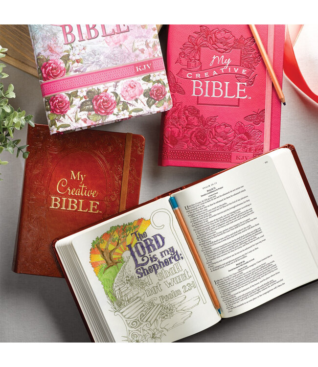 Bright Pink Faux Leather Hardcover KJV My Creative Bible