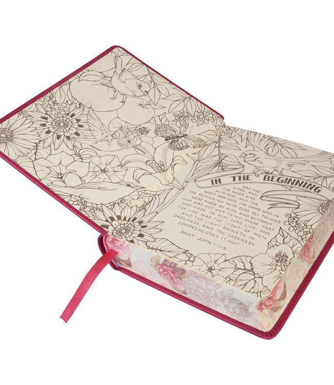 Bright Pink Faux Leather Hardcover KJV My Creative Bible