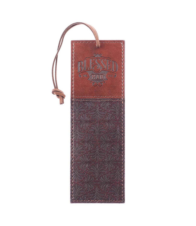 Blessed Man Two-Tone Faux Leather Bookmark - Jeremiah 17:7