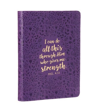 Christian Art Gifts Journal Handy Purple I Can Do All This Phil. 4:13