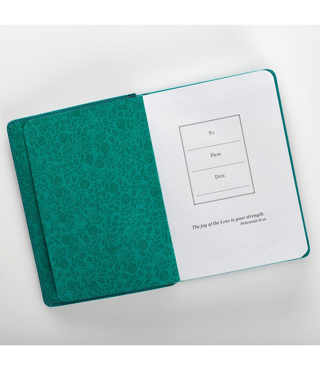 Strength and Dignity Teal Handy-sized Faux Leather Journal - Proverbs 31:25