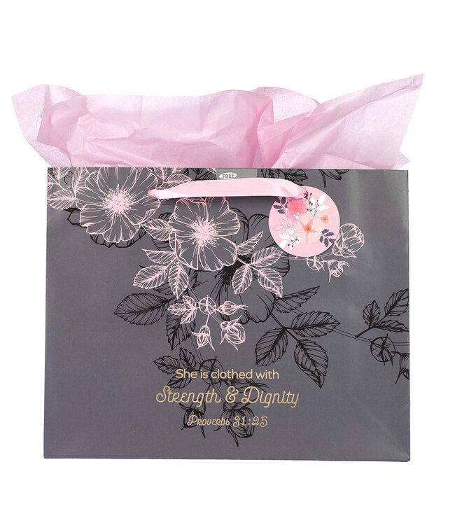 Strength and Dignity Large Landscape Gift Bag - Proverbs 31:25