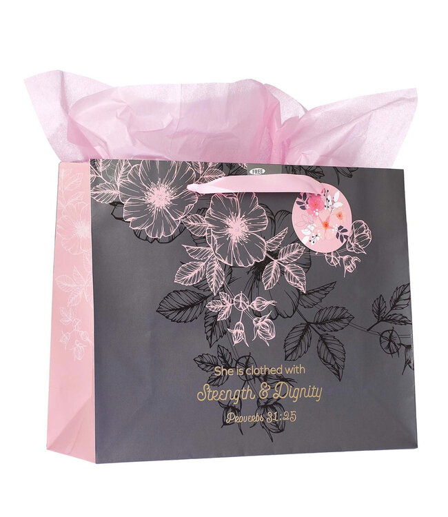 Strength and Dignity Large Landscape Gift Bag - Proverbs 31:25