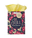 Christian Art Gifts Be Still Vintage Floral Medium Gift Bag – Psalm 46:10