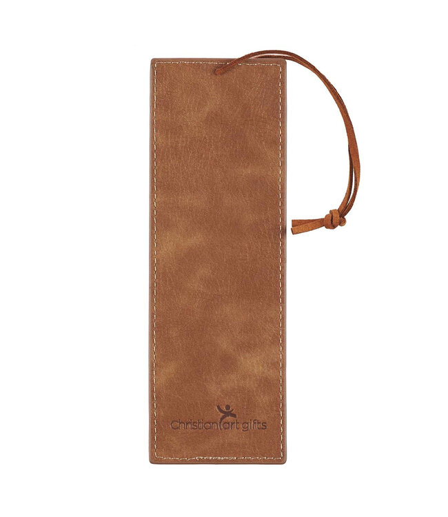 Trust In The LORD Tan Faux Leather Bookmark - Proverbs 3:5