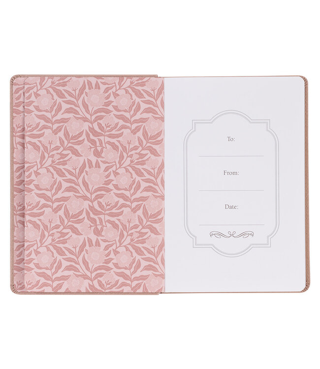 Sufficient Grace Pearlescent Dusty Rose Faux Leather Classic Journal - 2 Corinthians 12:9
