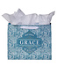 Teal Paisley God's Grace Large Landscape Gift Bag Set with Card
