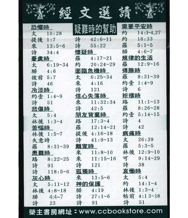 新舊約聖經目錄標籤（中英對照）（金色）