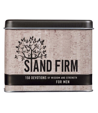 Christian Art Gifts Stand Firm Devotional Cards in a Tin for Men