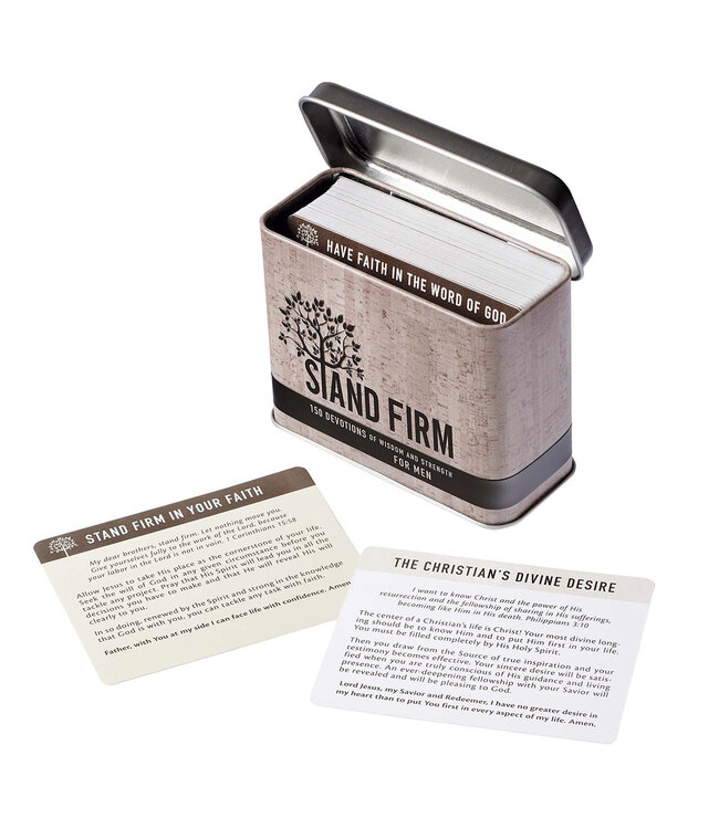 Stand Firm Devotional Cards in a Tin for Men