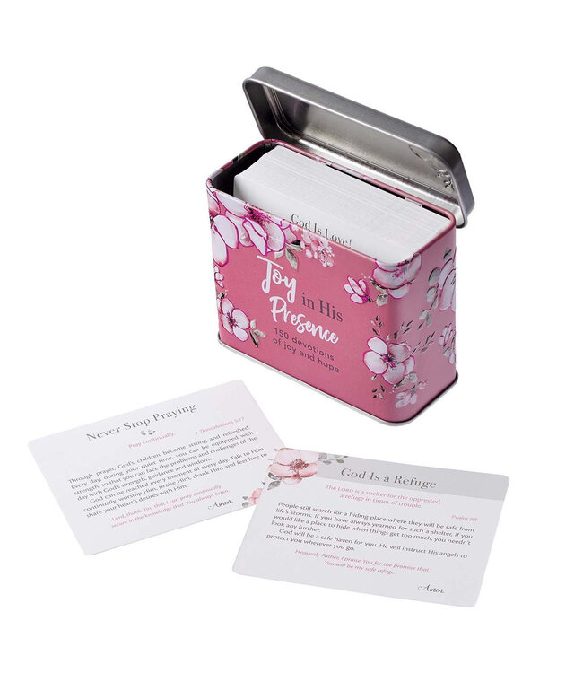 Joy in His Presence Devotional Cards in a Tin
