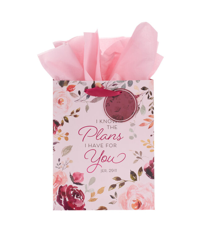 The Plans I Have for You Plum Floral Medium Gift Bag – Jeremiah 29:11