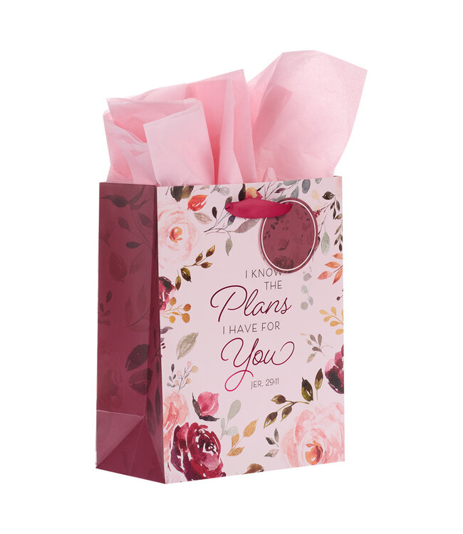 The Plans I Have for You Plum Floral Medium Gift Bag – Jeremiah 29:11