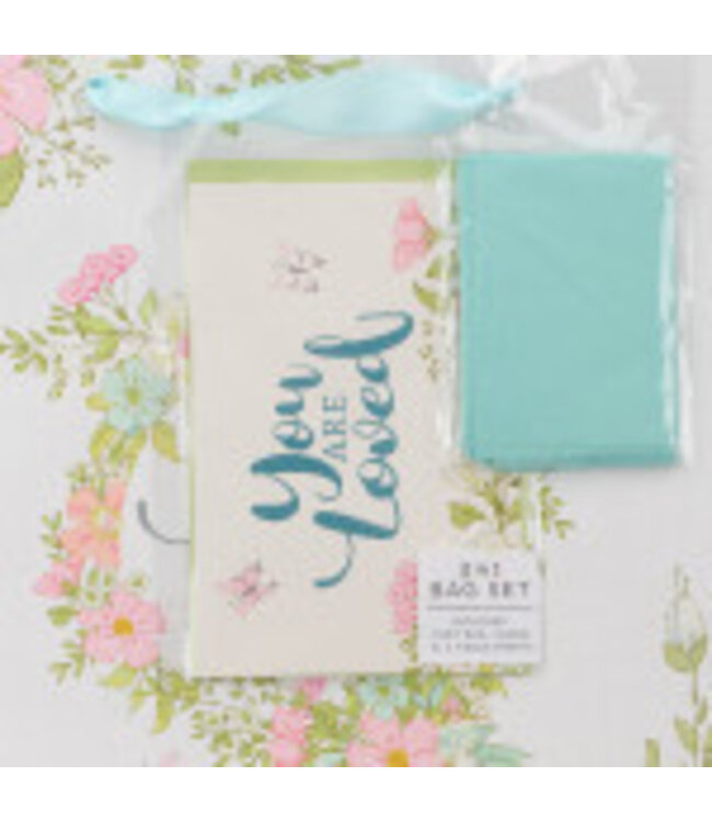 You are Loved Pink Wreath Large Portrait Gift Bag