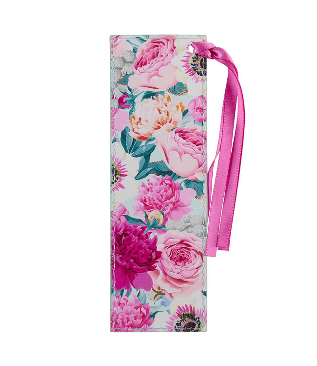 Nothing Will Be Impossible Mint Green Floral Faux Leather Bookmark - Matthew 17:20