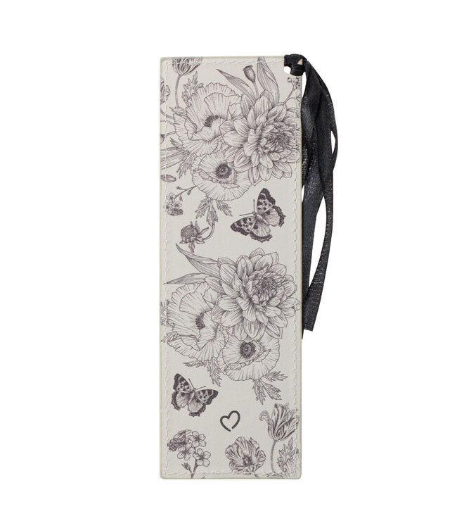 Garden Notes Gray Faux Leather Bookmark