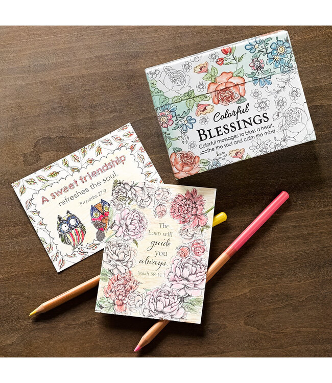 Colorful Blessings Coloring Cards