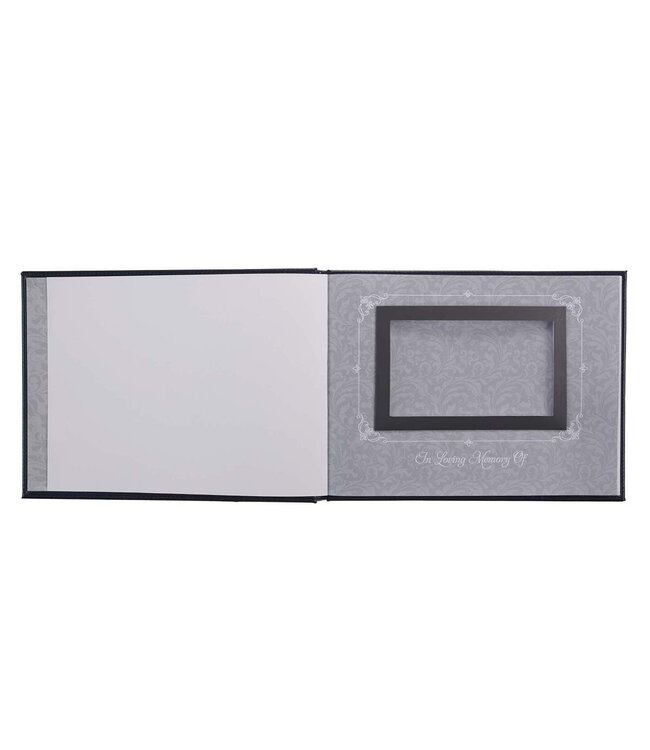 In Loving Memory Navy Faux Leather Medium Guest Book