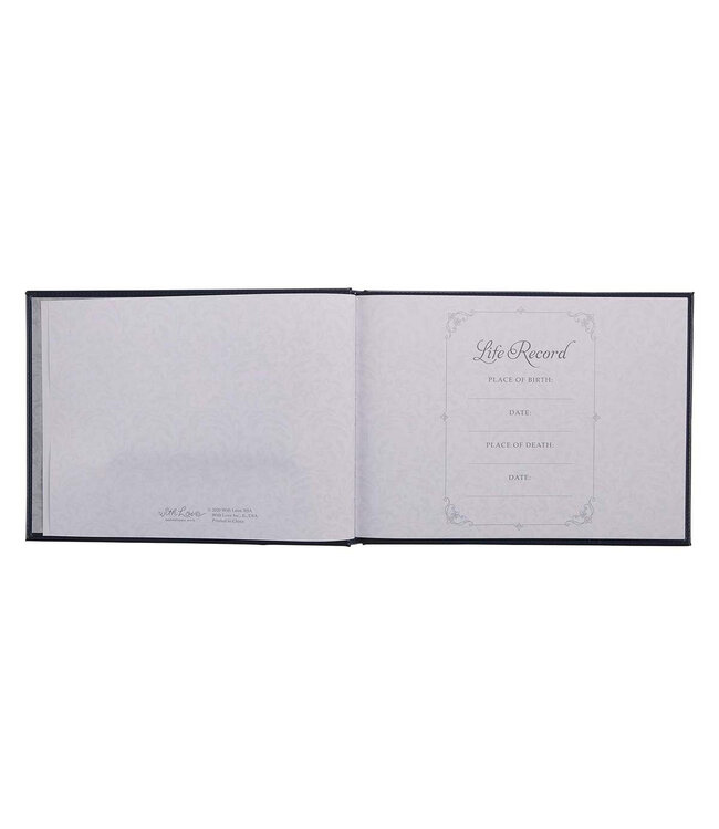 In Loving Memory Navy Faux Leather Medium Guest Book