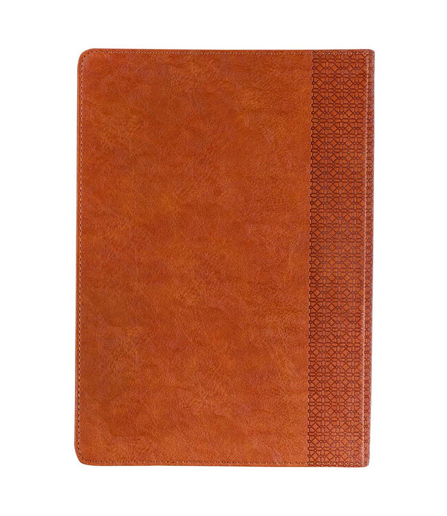 Saddle Tan Faux Leather Spiritual Growth Bible