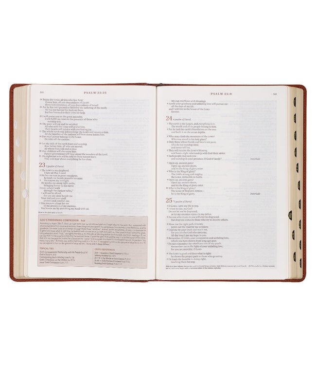 Saddle Tan Faux Leather Spiritual Growth Bible