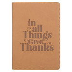 Christian Art Gifts Give Thanks Tan Faux Leather Classic Journal
