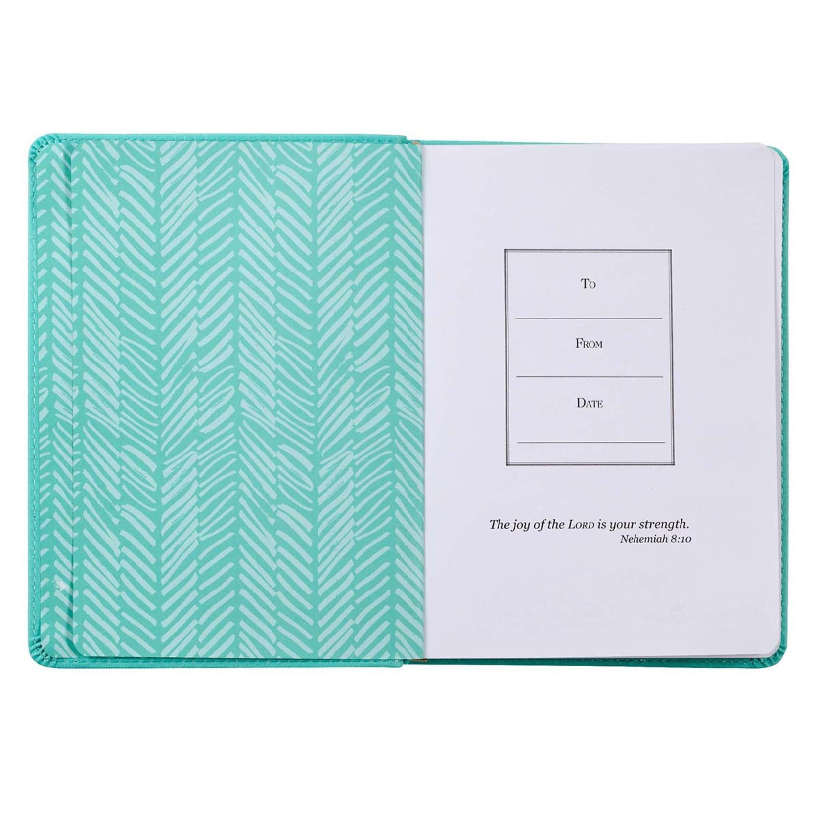 Christian Art Gifts Bless the LORD Teal Handy-Sized Faux Leather Journal - Psalm 103:4