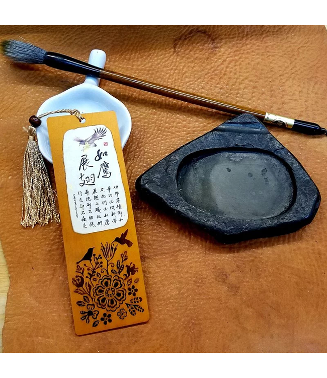 炭燒書法木雕書籤：如鷹展翅