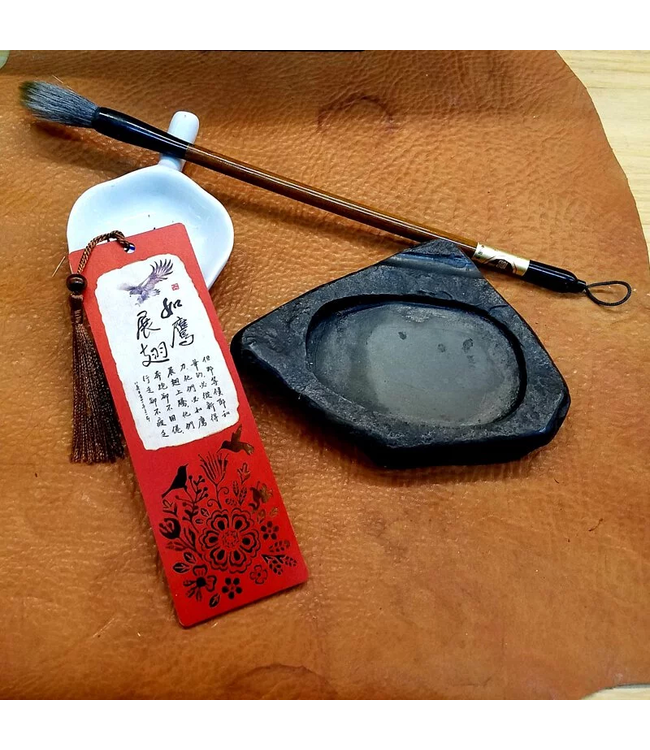 炭燒書法木雕書籤：如鷹展翅