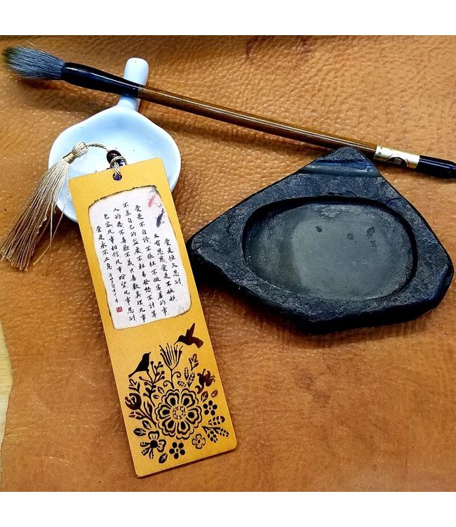 炭燒書法木雕書籤：愛是恆久忍耐