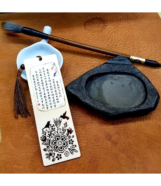 炭燒書法木雕書籤：愛是恆久忍耐