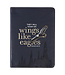 Christian Art Gifts Wings Like Eagles Navy Blue Handy-sized Faux Leather Journal - Isaiah 40:31