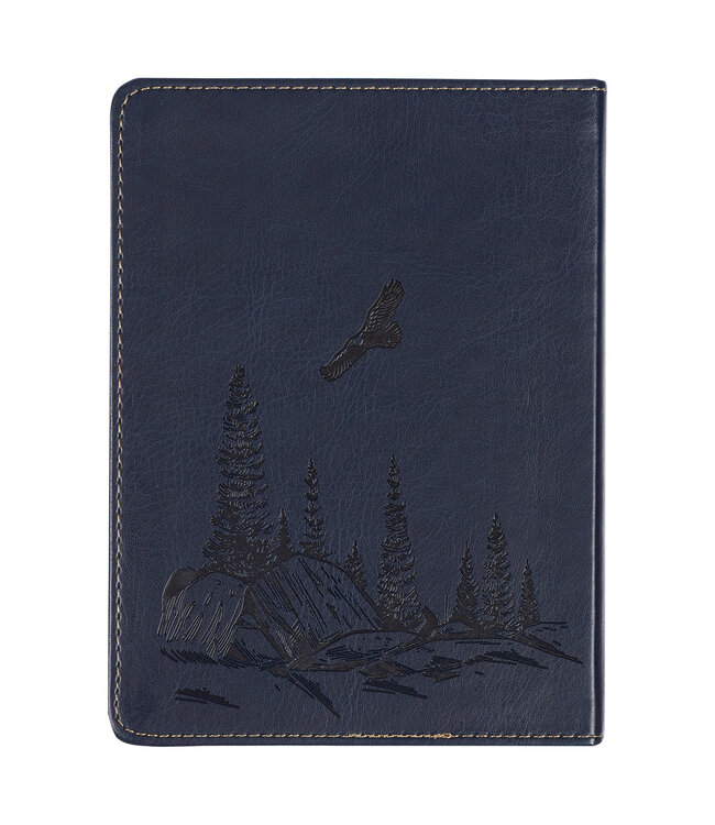 Wings Like Eagles Navy Blue Handy-sized Faux Leather Journal - Isaiah 40:31