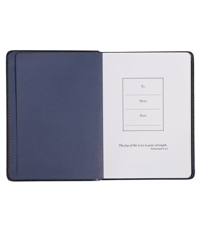 Wings Like Eagles Navy Blue Handy-sized Faux Leather Journal - Isaiah 40:31
