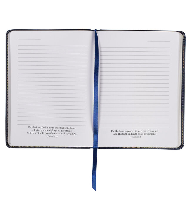 Wings Like Eagles Navy Blue Handy-sized Faux Leather Journal - Isaiah 40:31