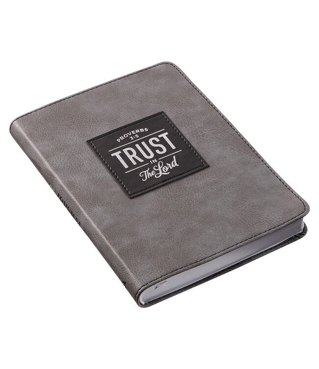 Trust in the Lord Gray Faux Leather Handy-sized Journal - Proverbs 3:5