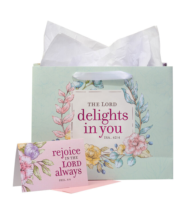 The LORD Delights in You Large Landscape Gift Bag - Isaiah 62:4