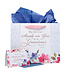 Christian Art Gifts Smile & Be Gracious to You Floral Large Landscape Gift Bag and Card Set - Numbers 6:25
