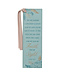 Christian Art Gifts Live by Faith Teal Faux Leather Bookmark - 2 Corinthians 5:6-7 | 仿皮書籤