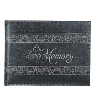 Christian Art Gifts In Loving Memory Charcoal Guest Book