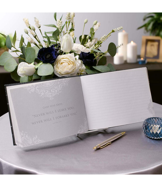 In Loving Memory Charcoal Guest Book